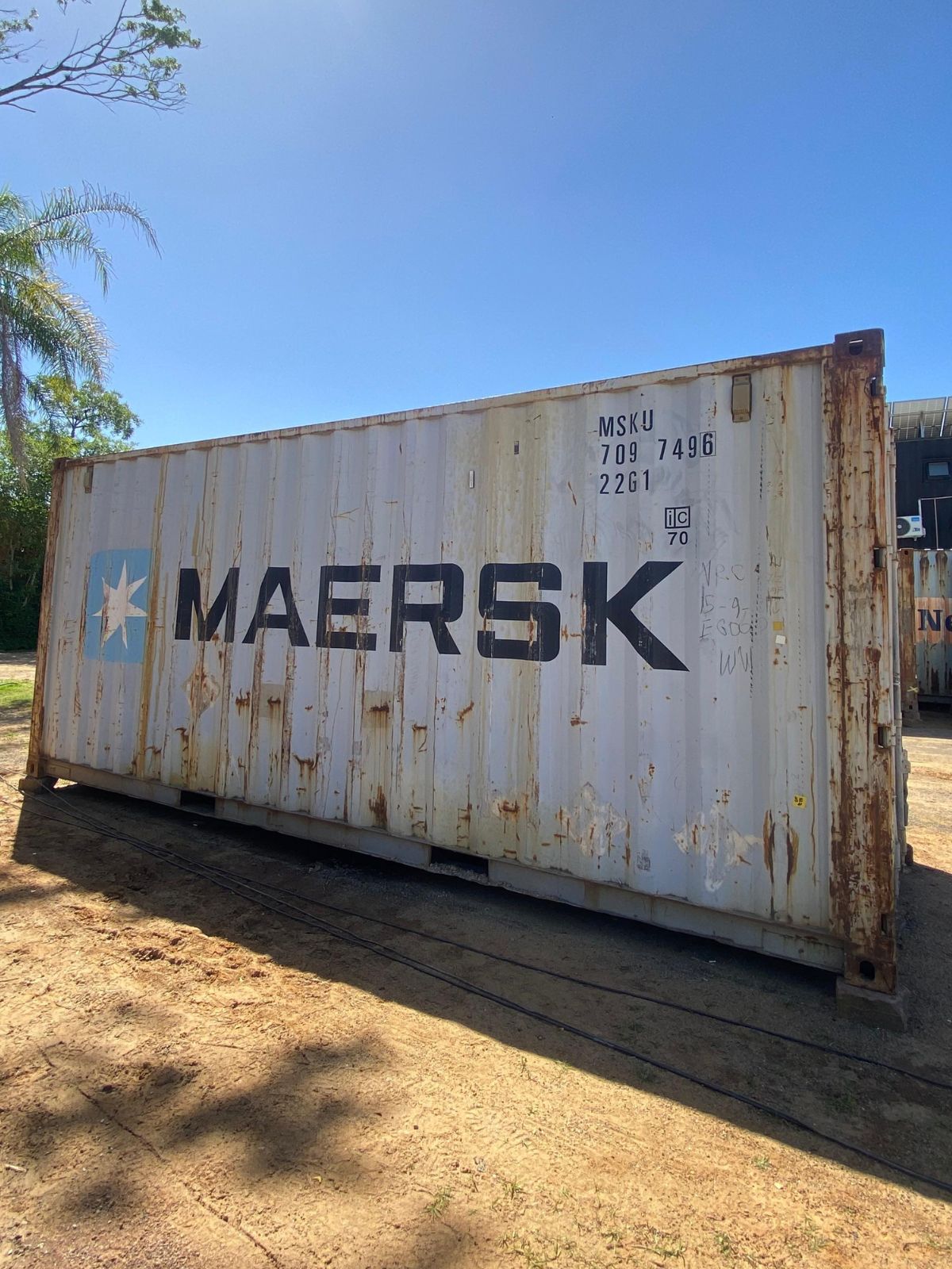 Container marítimo Dry bruto de 6 metros, vista externa
